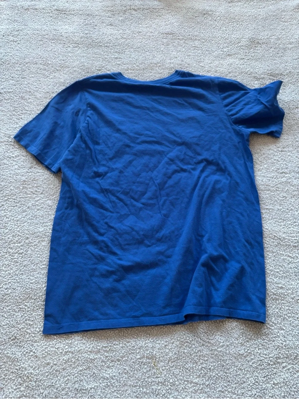 Nike Kids Blue Short Sleeve Tee with Neon Yellow Swoosh